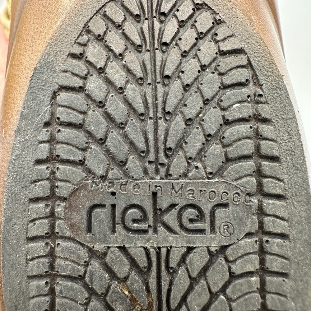 Rieker Women's Mary Jane Flats with Accent Perforation, Beige + Rainbow - Picture 3 of 11
